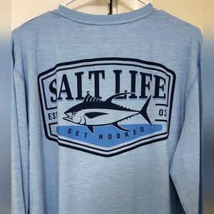 Salt Life Mens Light Blue, Large Long Sleeve